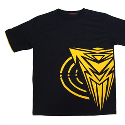 T Shirt Noir Narkotek Logo Jaune Coté Style 'déchiré'