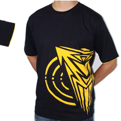 T Shirt Noir Narkotek Logo Jaune Coté Style 'déchiré'
