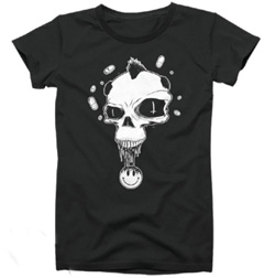 Black T Shirt Skull Pill