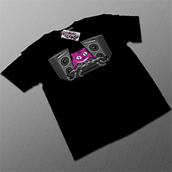 T Shirt Noir 'Chat DJ'