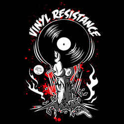 T-Shirt Noir 'Vinyl Resistance'