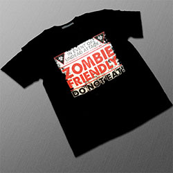 T Shirt Noir 'Zombie Friendly'