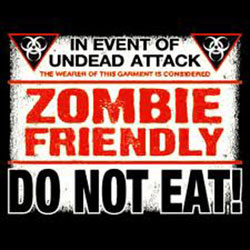 T Shirt Noir 'Zombie Friendly'